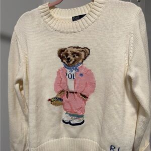 Ralph Lauren Cream Sweater with Bear Design